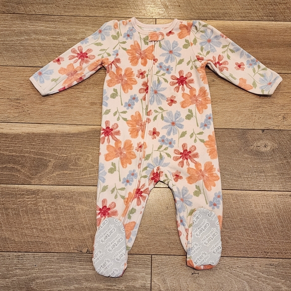 Carter's Other - Carter's Pink Orange Blue Floral Footies One Piece 18m